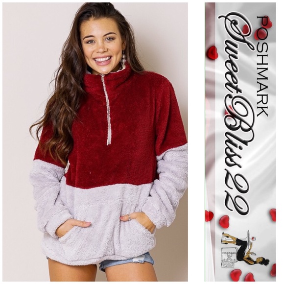 💥Merlot Fleece Pullover💥 - Picture 2 of 3